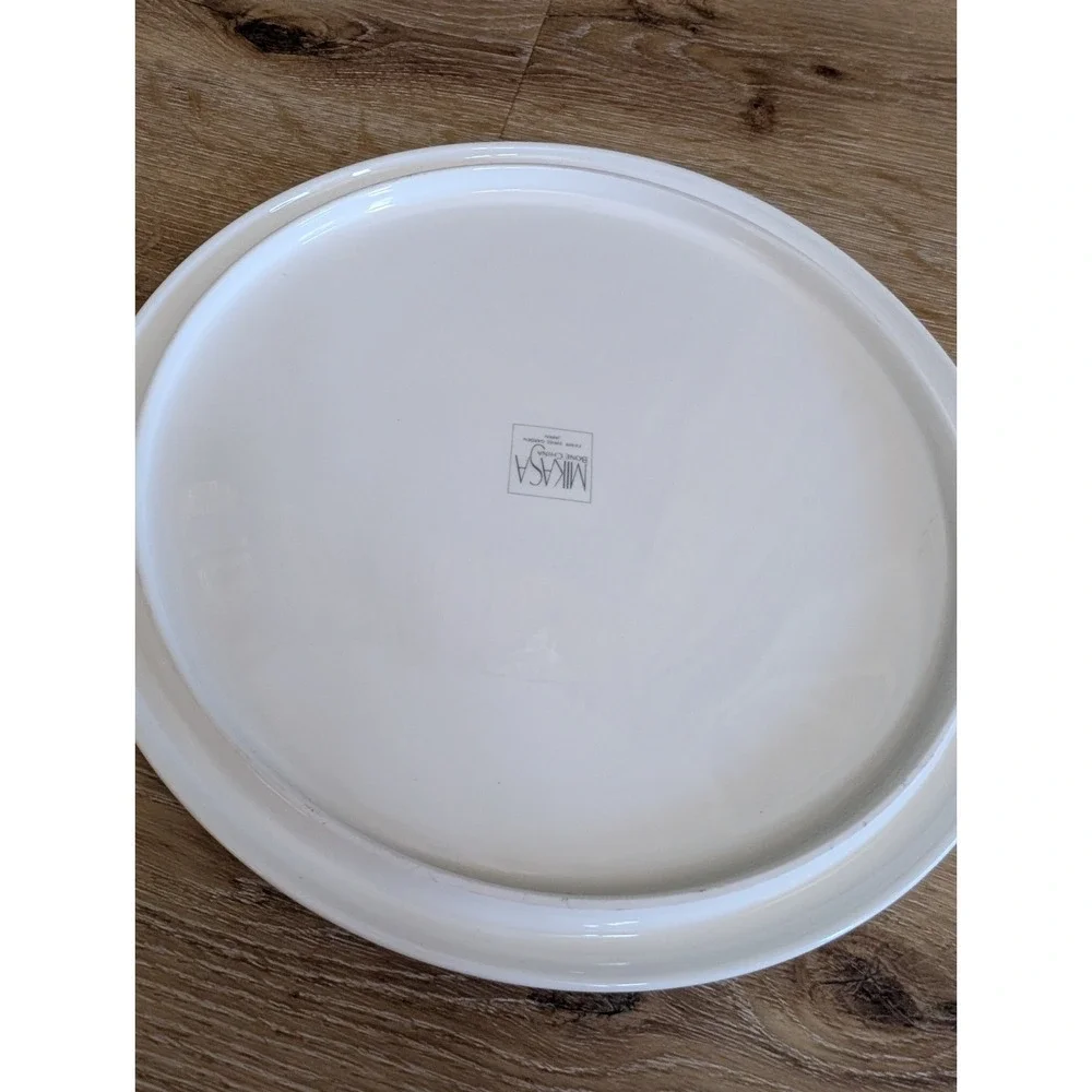 Cake Plate Server by Mikasa Swiss Garden Bone China Floral, Made In‎ Japan